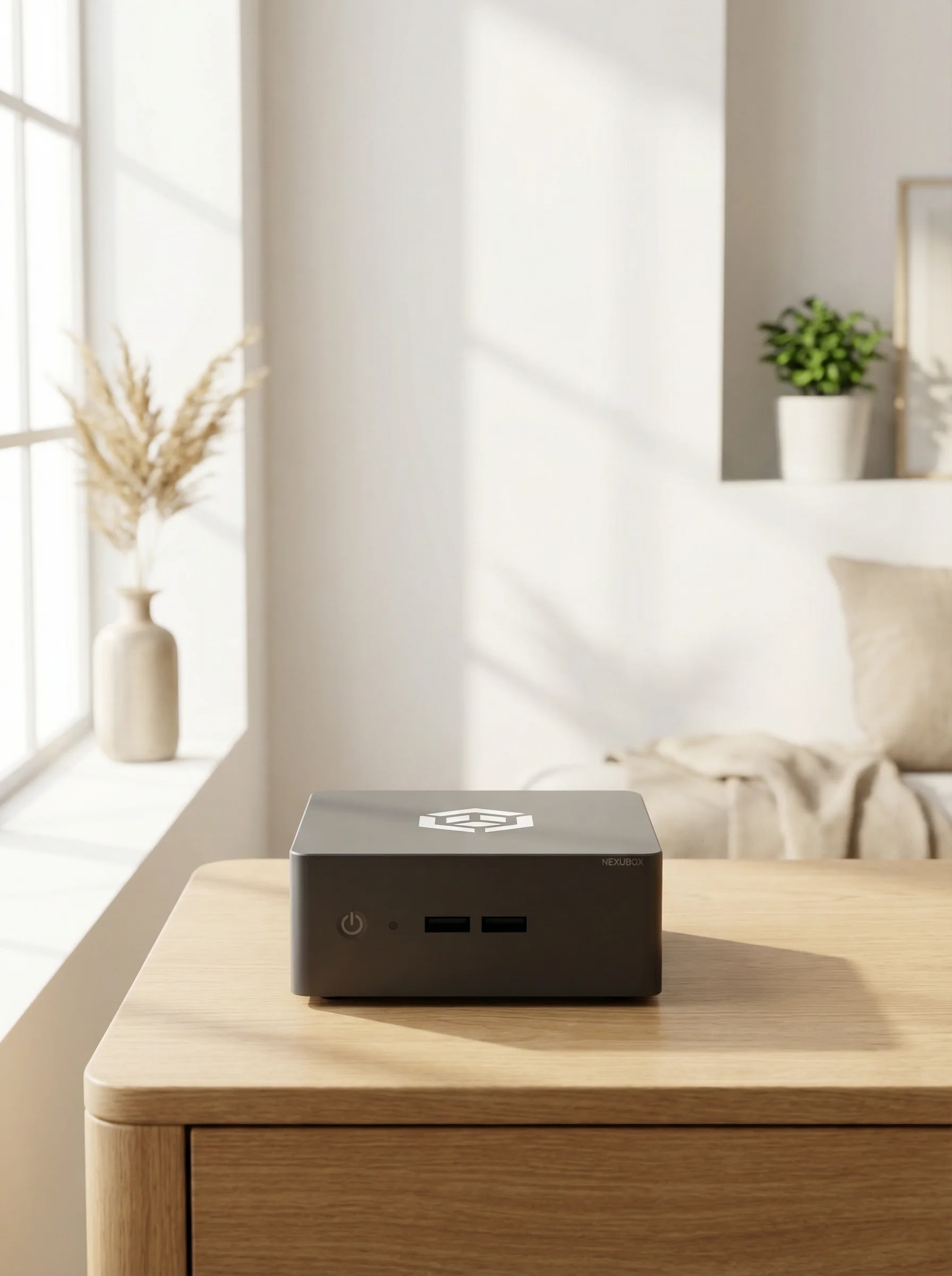 NEXUBOX auf einem Holztisch