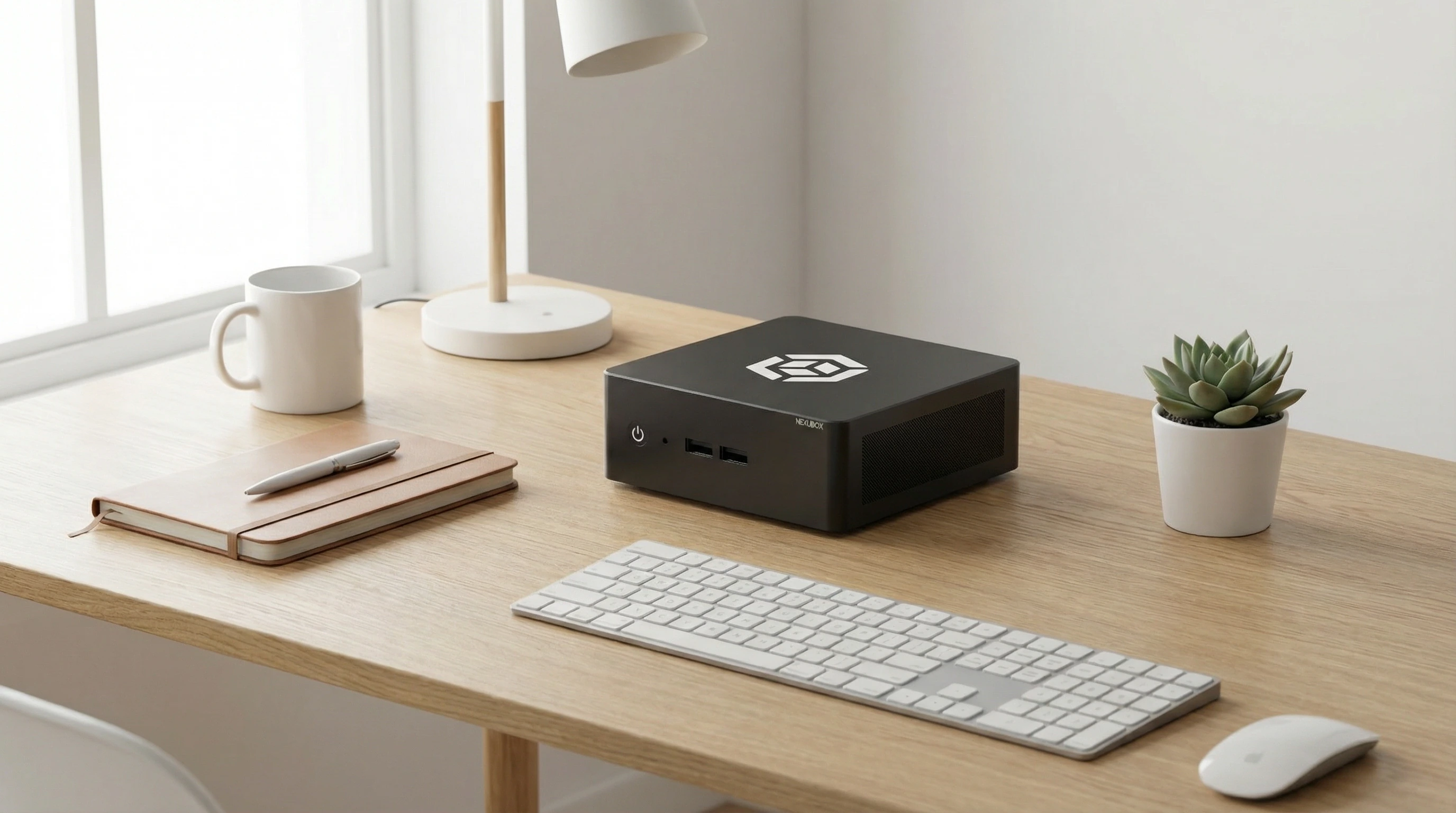 NEXUBOX auf einem Schreibtisch